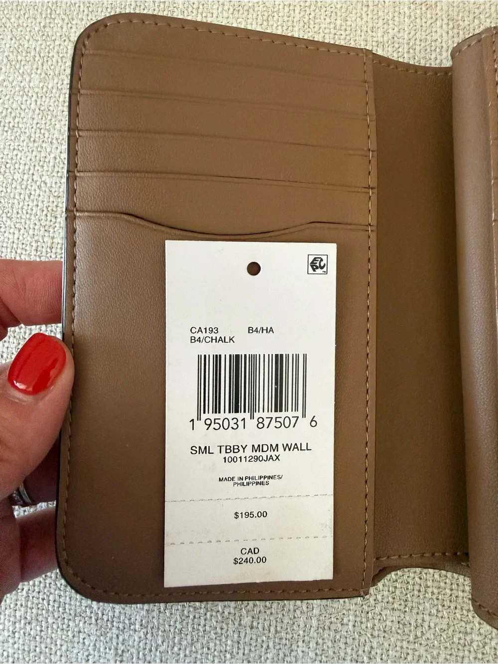 Coach Tabby Wallet in Cream - Picture 7 of 8